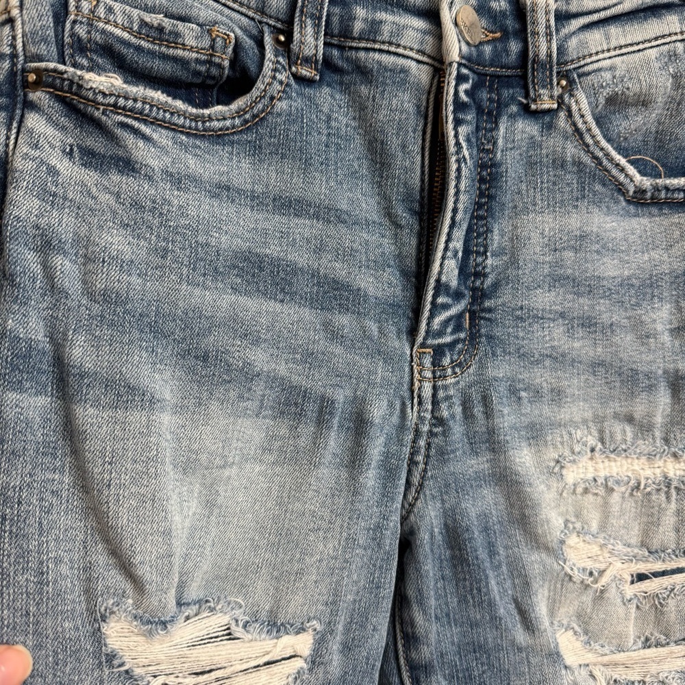 BKE Denim Buckle Parker Universal Fit High Rise Distressed Jeans Womens Size 26 - Picture 4 of 11